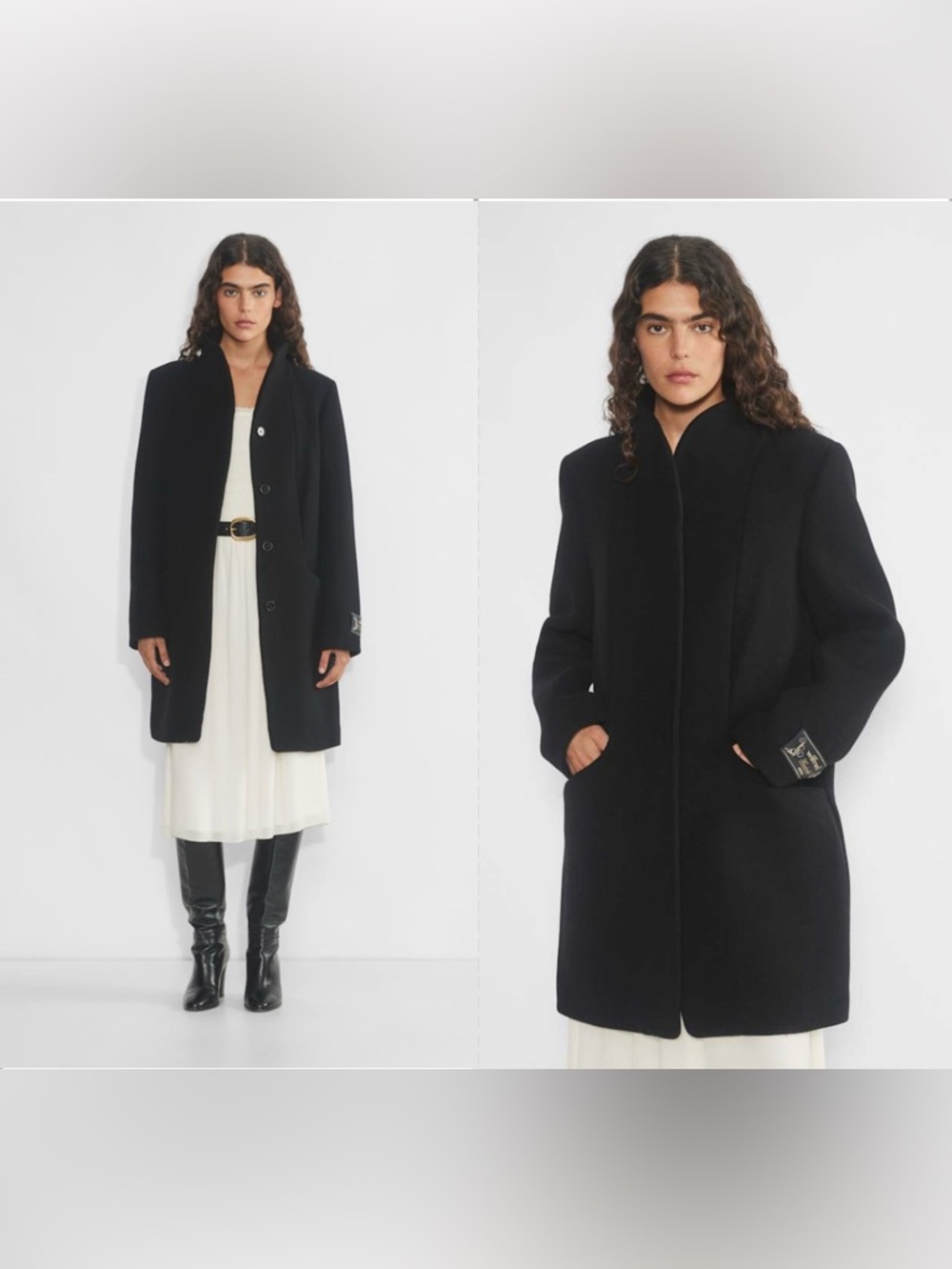 Wilfred The Cocoon Coat - Soft Wool Cashmere Sz M Black